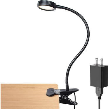 LEPOWER Flexible Gooseneck LED Book Light, Metal Clip on Light Reading Lamp, Black