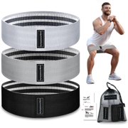 3pcs，Exercise Bands, 3 Levels Fabric Resistance Bands for Working Out, Workout Bands Resistance for Women & Men, Multi-Colored Fabric Booty Bands.,Grey