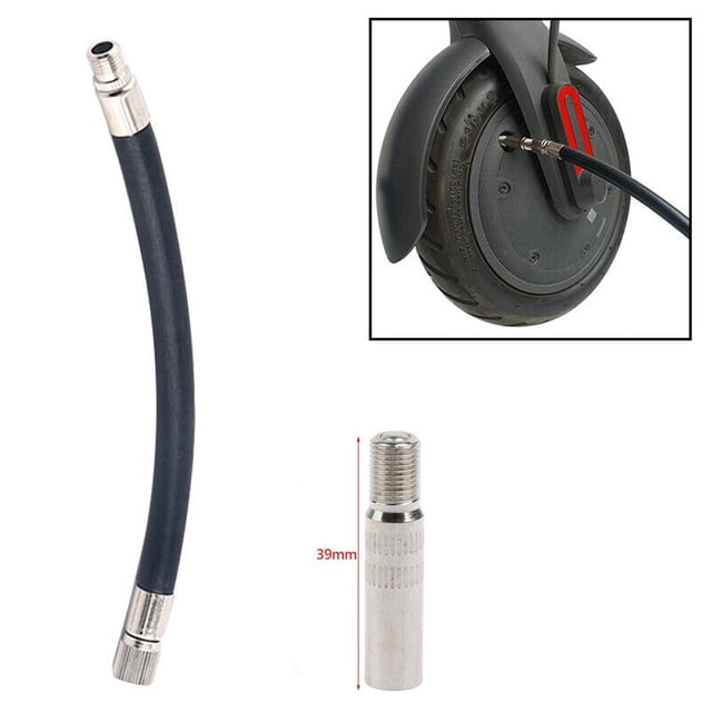 16cm Tire Inflator Extension Hose Air Pump Tube Black Fit For Motor Automobile