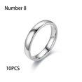 thumbnail image 2 of maskred 10 Pcs Bague Homme Femme Ronde en Acier Inoxydable Fermée Bagues Couples Décoration Main Amoureux Bijoux Simples pour Rendez-Vous Bijoux Blanc Taille 8, 2 of 8