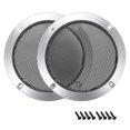 thumbnail image 1 of Unique Bargains 2pcs 5' Speaker Grill Mesh Decorative Circle Woofer Guard Protective Cover Audio Accessories Silver, 1 of 4