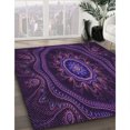 thumbnail image 3 of Ahgly Tapis Rectangulaire Lavable en Machine Intérieur Transitionnel Violet Profond, 3 Pieds x 5 Pieds, 3 of 7