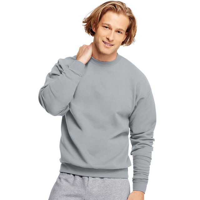 Hanes ComfortBlend EcoSmart Chandail Molletonné à Col Rond, Acier Pâle, m
