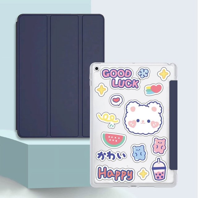 Tablet Cover For iPad Mini 2 3 4 5 6 Leather Smart Folio Case For ipad mini4 A1538 mini5 A2124 mini6 A2568 Protective Cases capa Navy(A2 Sticker) iPad Mini 4