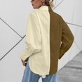 thumbnail image 4 of Womens Button Down Shirts Long Sleeve V Neck Color Block Casual Plain Blouses Tops, 4 of 7