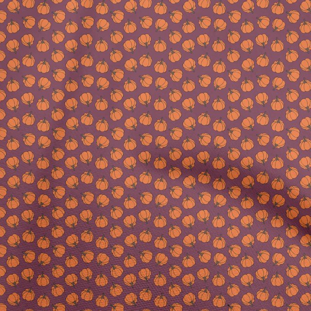 oneOone Polyester Spandex Purple2 Fabric Pumpkin Craft Projects Decor Fabric Printed By The Yard 56 Inch Wide