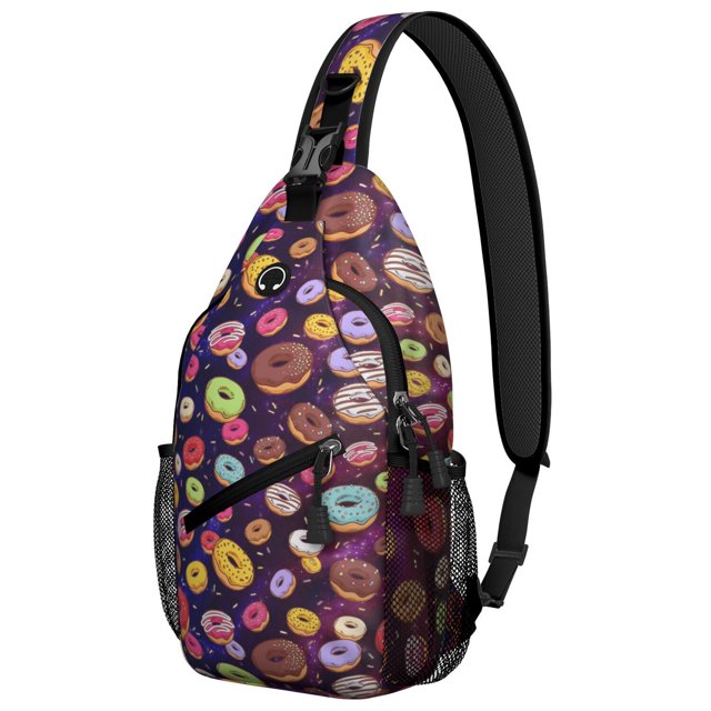Donut Lover Candy Cake Doughnut Coffee Lightweight Travel Sling Backpack Multipurpose Durable Small Travel Backpack