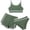 Vert, variante sur Luvoko Maillot de Bain 3 Pcs pour Filles de 13 Ans, Jupe de Bain Imprimée, Maillot de Bain Court pour Petites Filles, Bikini avec Short, Surf Girl
