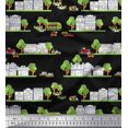 thumbnail image 1 of Soimoi polyester Crepe Fabric Vehicles,Tree & Shops Architectural Print Sewing Fabric Yard 52 Inch Wide, 1 of 3