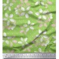 thumbnail image 1 of Soimoi Green Poly Georgette Fabric Dot & Floral Printed Fabric 1 Yard 52 Inch Wide, 1 of 3