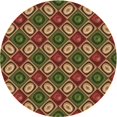 thumbnail image 1 of Ahgly Company Tapis Rond Lavable en Machine Intérieur Transitionnel Rouge Brun, 6 Pieds Rond, 1 of 7