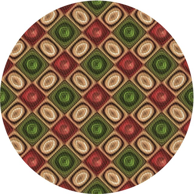 Ahgly Company Tapis Rond Lavable en Machine Intérieur Transitionnel Rouge Brun, 6 Pieds Rond