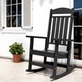 thumbnail image 1 of FOOWIN Patio Slat Rocking Chair, HDPE Plastic Weather Resistant Porch Rocker,Black, 1 of 7