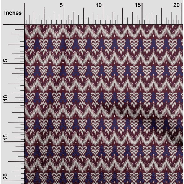 oneOone Cotton Flex Fabric Chevron & Swirl Ikat Printed Fabric 1 Yard 40 Inch Wide