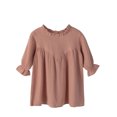 thumbnail image 2 of LOVZFMLL Girls' Summer Short Sleeve Ruffled Round Neck Lace Embroidery Mesh Princess Bow Skirt, 2 of 9