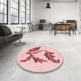 thumbnail image 4 of Ahgly Company Machine Washable Indoor Rectangle Transitional Light Rose Pink Area Rugs, 2' x 5', 4 of 7