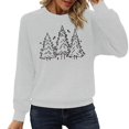 thumbnail image 2 of Chandails en Molleton Arbre de Noël pour Femmes 2025 Manches Longues Col Rond Graphique Arbre de Pin Chandail de Vacances Xmas, 2 of 7