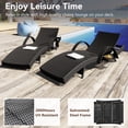 thumbnail image 4 of MODERNLUXE 80" Wicker Outdoor Chaise Lounge Chair Set of 2, Patio Rattan Reclining Chair with 4-Position Adjustable Back & Pull-out Side Table,Pool Lounge Chairs for Garden Beach Patio Poolside & Deck, 4 of 10