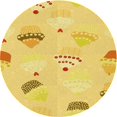 thumbnail image 1 of Ahgly Company Tapis Rond Lavable en Machine Intérieur Transitionnel Jaune Audacieux, 7 Pieds Rond, 1 of 7