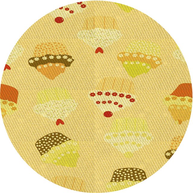 Ahgly Company Tapis Rond Lavable en Machine Intérieur Transitionnel Jaune Audacieux, 7 Pieds Rond