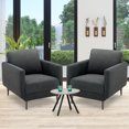 thumbnail image 3 of Costway Fauteuil d'Appoint Moderne Rembourré Fauteuil Simple Fauteuil à Accoudoirs Salon Meuble Gris, 3 of 10