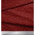 thumbnail image 2 of Soimoi Tissu Satin Modal Rouge, Tissu à Imprimé Abstrait Coup de Pinceau au Mètre, 42 Pouces de Large, 2 of 3