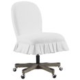 thumbnail image 1 of Linon Penny Wood Upholstered Office Chair in White, 1 of 9