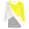 thumbnail image 4 of TIMIFIS Hauts pour Femmes Mi-Long Printemps Automne Imprimés Manches 3/4 Hauts Mode Grande Taille Col Ras du Cou T-Shirts Décontractés Blouses Chemises à Manches Longues pour Femmes Automne, 4 of 4