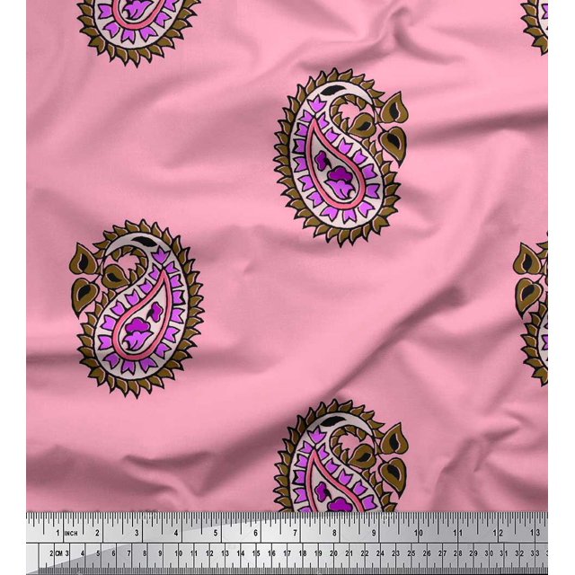 Soimoi Rayon Fabric Paisley Block Print Sewing Fabric Yard 42 Inch Wide