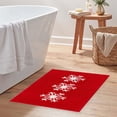 thumbnail image 4 of Yhmxh Bathroom Rugs Red White Snowflake Bathroom Rugs 24W X 16L Non-Slip Rubber Machine Washable Soft Absorbent Bath Mat Rug Festive Bathroom Floor Mat Living Room Rug Bath Mat, 4 of 7