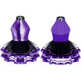 thumbnail image 3 of Oyolan Robe Justaucorps de Danse Ballet Métallique à Paillettes pour Filles avec Jupes Tutu en Tulle Robes de Performance Violet 6, 3 of 5