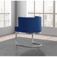 thumbnail image 4 of Fauteuil d'Appoint en Velours Bleu Marine avec Base Chromée Argentée - 1 Fauteuil, 4 of 4
