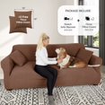 thumbnail image 2 of Slipcover Stretch Elastic Couch Cover Sofa 4 Seat, 1-Piece (Brown, X-Large), 2 of 6