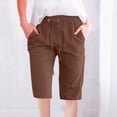 thumbnail image 2 of Timegard Womens Plus Size Shorts Elastic Waisted Drawstring Lightweight Casual Knee Length Shorts with Pockets, 2 of 5