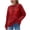 Red, variant on RXMEKW Sweater for Women Long Sleeve Round-Neck Casual Solid Color Blouse Top with Christmas Print for Holiday Party and Daily Wear