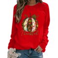 thumbnail image 1 of Innerwin L'action de Grâce Tops Citrouille Impression Femmes T-Shirt Parti Cou Ample Tee Rouge L, 1 of 2