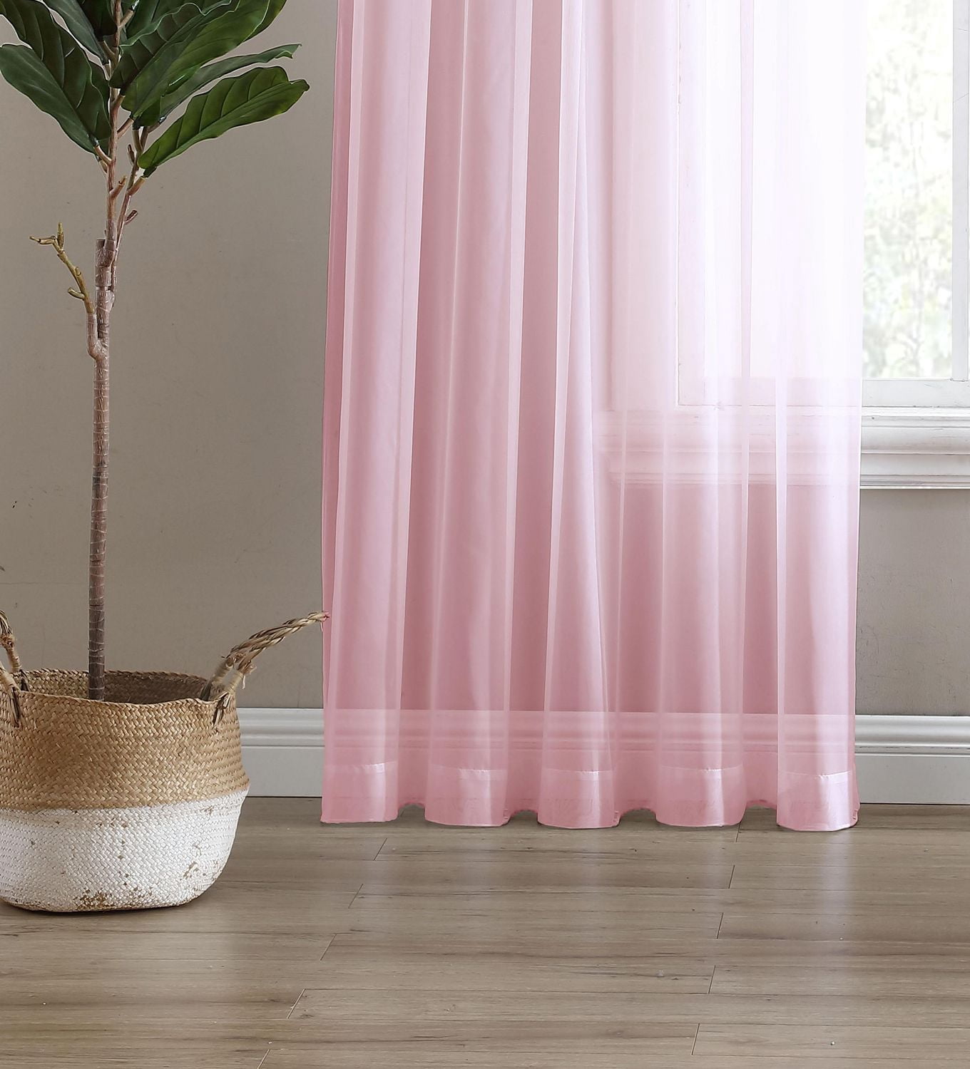 Panneau de fenêtre transparent, rideau - Paquet de 2