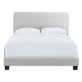 thumbnail image 4 of Celine Channel Tufted Performance Velvet Queen Platform Bed Light Gray, 4 of 7
