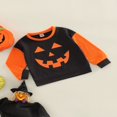 thumbnail image 2 of Bébé bébé Garçons Filles Halloween Sweat-Shirt Citrouille Visage Imprimé Col Rond Manches Longues Pull-Overs, 2 of 6