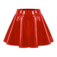 thumbnail image 1 of GDREDA Ladies Glossy Pleated Short Skirt Large Size Performance Tennis Athletic Wear Red,M, 1 of 6