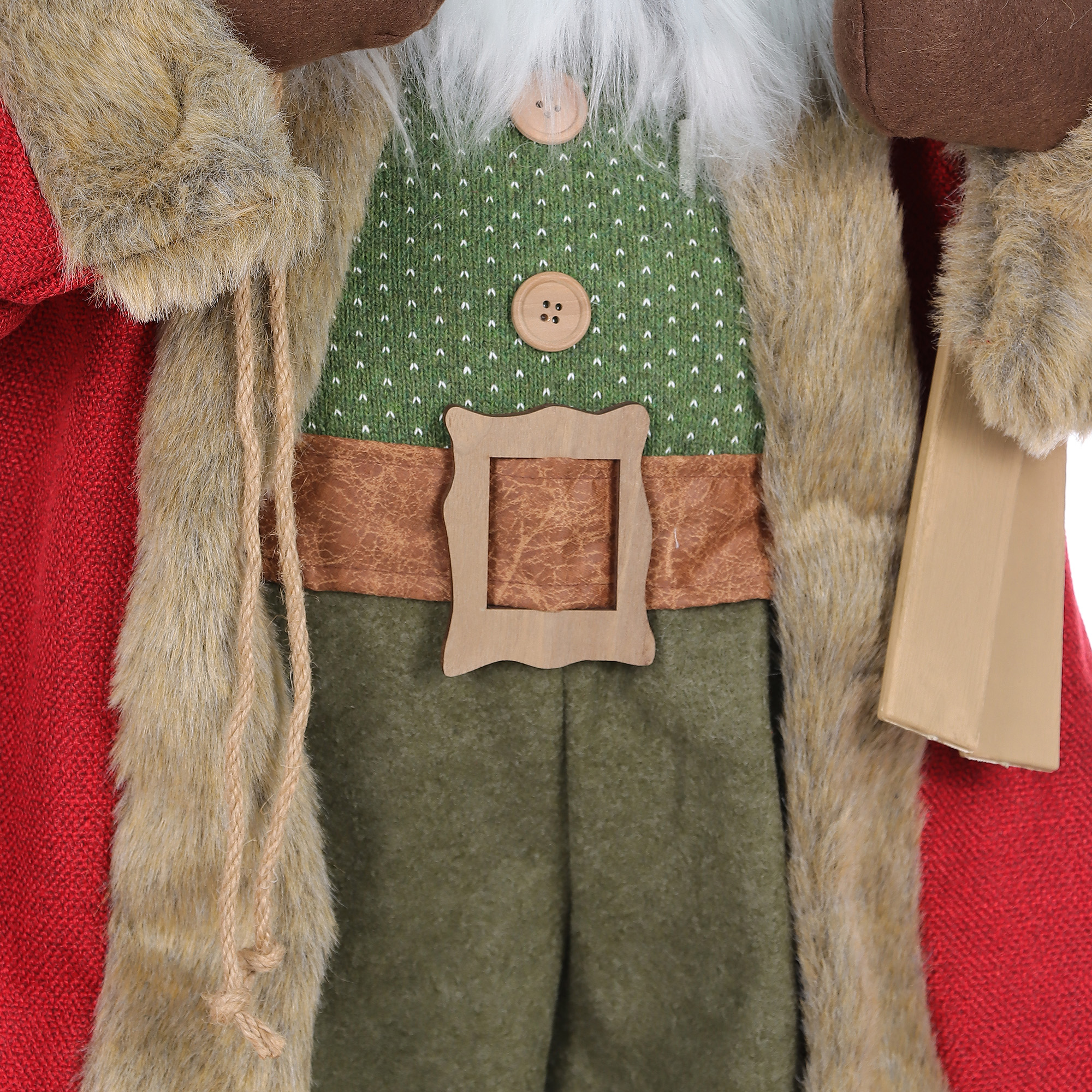 HOLIDAY TIME 48 Inch Standing Dark Skin Santa Figure, 65% PP 35% Polyester Christmas Indoor Decoration