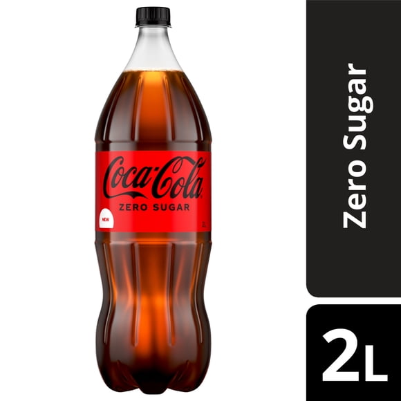 Coca-Cola Zero Sugar Soda Pop Bottle, 2 Litres