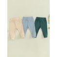 thumbnail image 4 of Faithtur Toddler 3 Piece Long Pants Winter Baby Solid Color Slim Fit Ribbed Bottom Infant Knitted Pull-Up Pants, 4 of 9