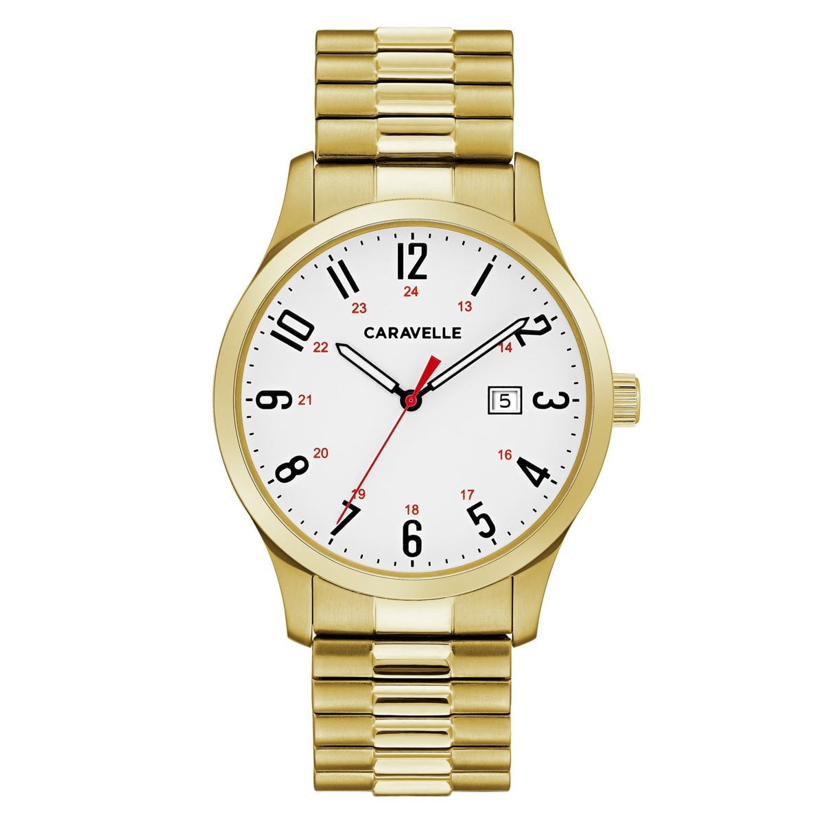 Caravelle Mens Gold-Tone Quartz Watch