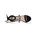 thumbnail image 4 of BLISSFUL STEP Chaussures pour Femmes Sandales à Talon Aiguille Haut à Bride Cheville à Nouer Bout Ouvert en Faux Suède Noir 8, 4 of 7