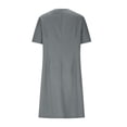 thumbnail image 4 of Bocqde Robe de Sarrau Femmes Infirmières Tenue de Travail Robes Manches Courtes Boutonnée Robe de Sarrau avec Poches, 4 of 5