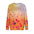 thumbnail image 4 of Qertyioot Hauts de Mode pour Femmes, Chemisier Chandail à Manches pour Dames à Col Rond Imprimé, 4 of 5