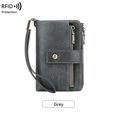 thumbnail image 2 of JFHHQ Men's Korean Style Vertical PU Leather Wallet Slim Bifold with Double Loose and Multiple Functional Card Slots One Size Grey, 2 of 7