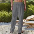 thumbnail image 4 of Dagugfen Lounge Pants for Men Elastic Waist Drawstring Loose Lightweight Travel Beach Pants Work Pants, 4 of 5
