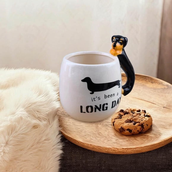 Sausage Dog Ceramic Mug, Adorable Design Large Capacity Coffee Cup for Dog Lovers, Perfect Gift for Christmas Birthday